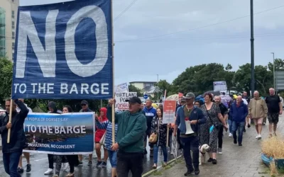 Protests on Portland re: Migrant Barge